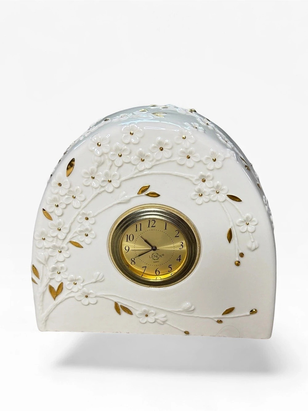 Lenox Cherry Blossom Clock Floral
Mantel Clock White & Gold